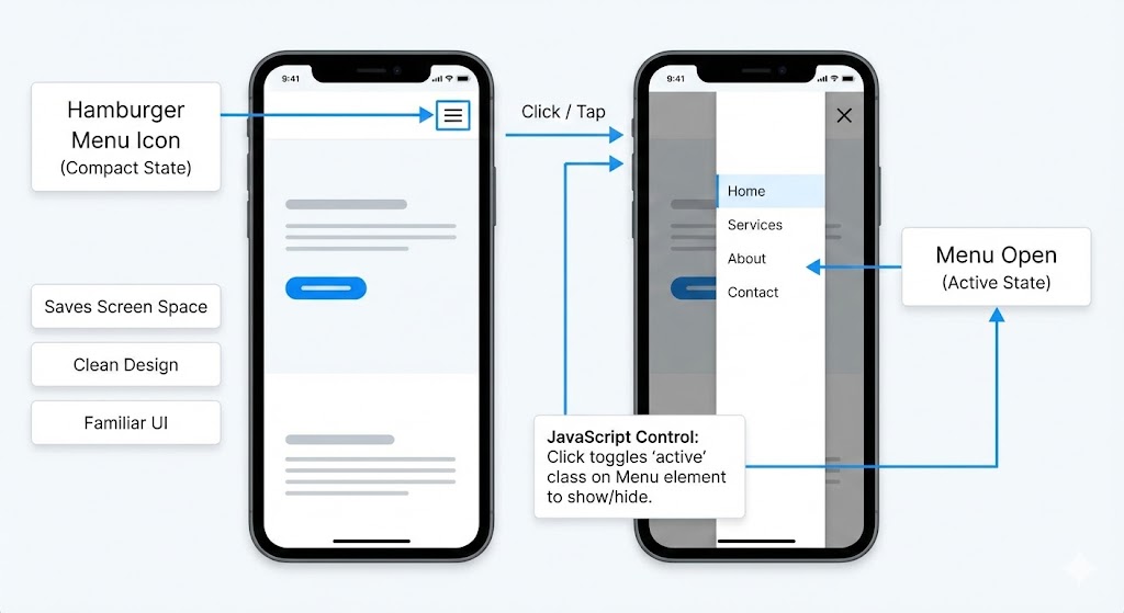 ハンバーガーメニュー